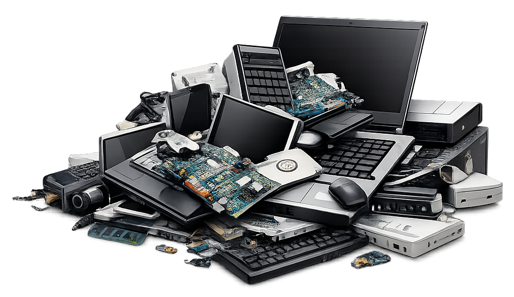 Pile of E-waste eletrical goods